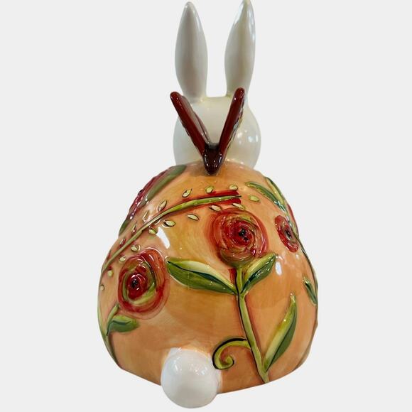Cypress Home Ceramic Bunny Rabbit Field of Flowers 3D Easter Bunny - Picture 4 of 6
